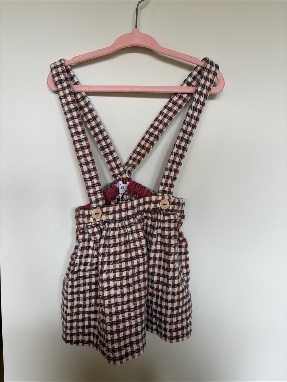 Zara Kids Plaid Suspender Skirt – 2–3 Years